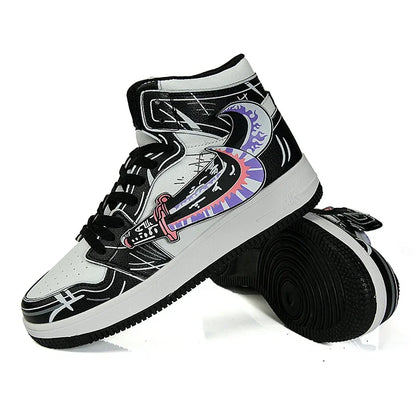 Roronoa Zoro Purple High Top Casual Sneaker Men Hip-Hop Designer Anime Shoes Sneakers