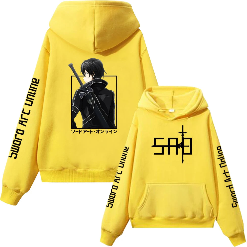 Sword Art Online Couple Hoodie Kirito And Asuna Men Women Sweat shirts Long Sleeve Hooded Pullover