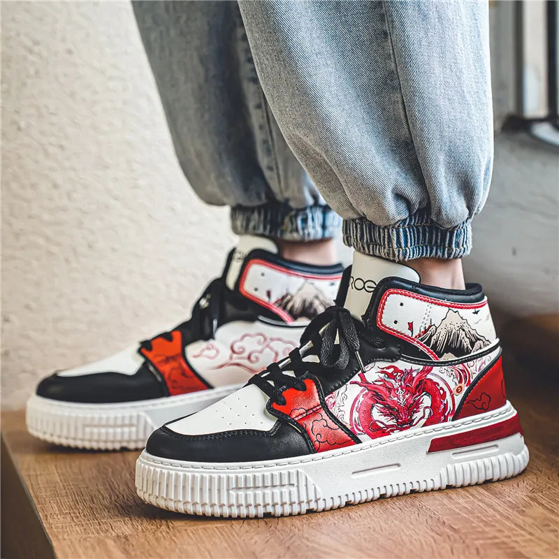 Mens Anime Shoes Cosplay Sneakers Men Casual Shoes High Top  Sneakers