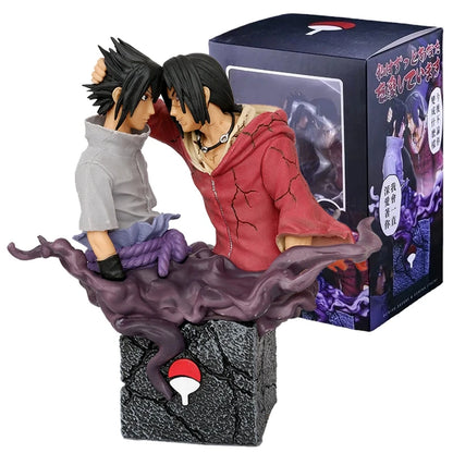 17cm Naruto Anime Figure Uchiha Sasuke & Itachi Action Figures Brother Reconciliation