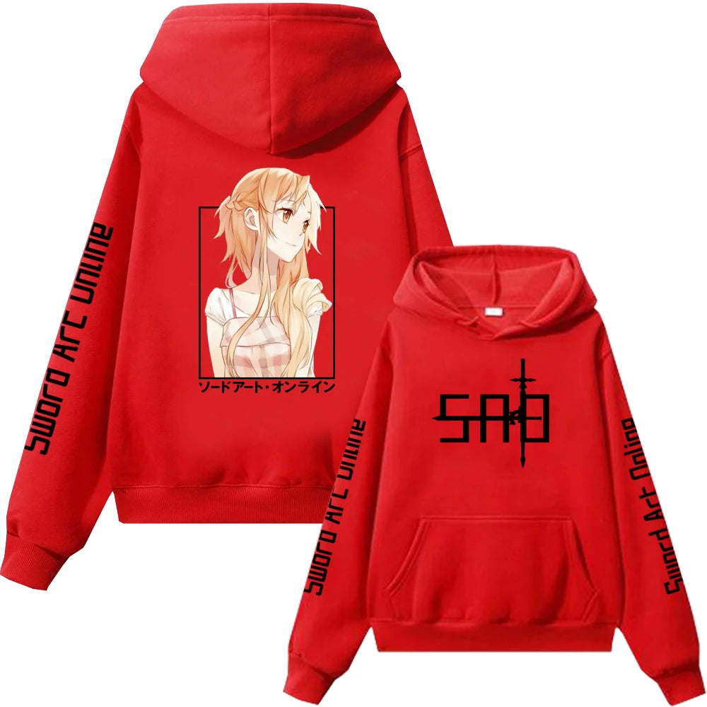 Sword Art Online Couple Hoodie Kirito And Asuna Men Women Sweat shirts Long Sleeve Hooded Pullover