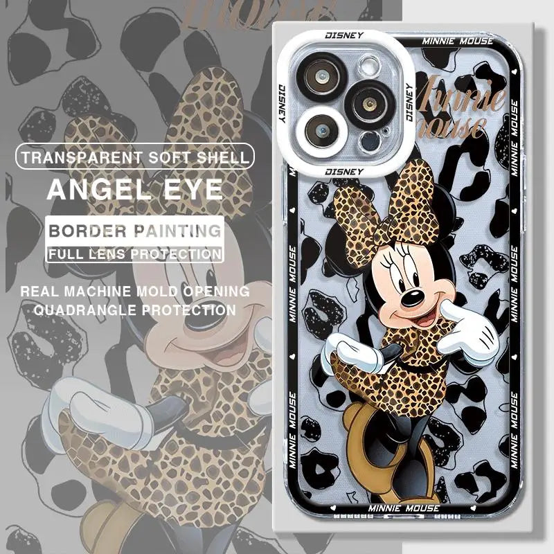 Disney Mickey Minnie Phone Case for iPhone 14 Plus XR X 13 Pro Max 12 Mini 11 Pro XS Max 15 Plus 15 Cover