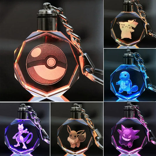 Pokemon Colorful Crystal Lamp Keychain