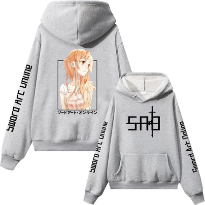 Sword Art Online Couple Hoodie Kirito And Asuna Men Women Sweat shirts Long Sleeve Hooded Pullover