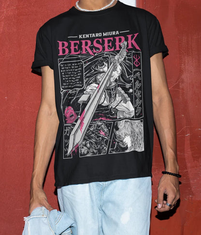 Berserk T-shirt Strip Guts Berserker Armour Horror Anime Gift Tee Shirt All Size