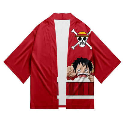 Anime One Piece Cosplay Costume Cloak Kimono Cardigan Robe Print Casual Coat Clothes