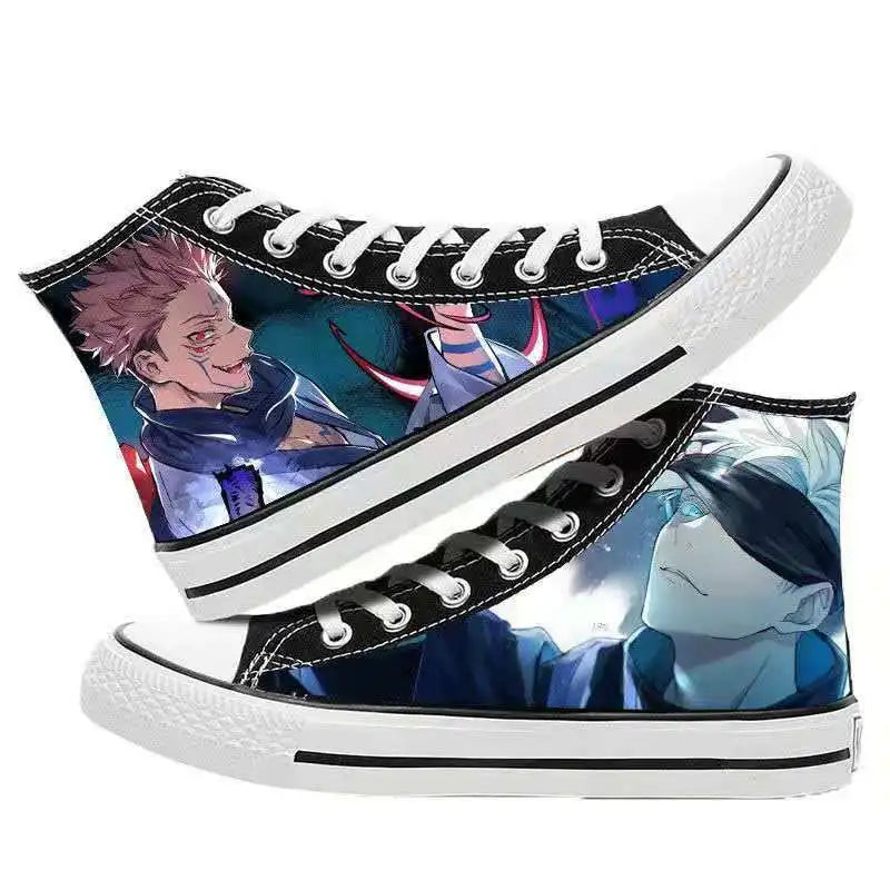 Jujutsu Kaisen Gojo Satoru Canvas Fashion Shoes Casual Men Women Teengers Student Anime Plus Size 35-44