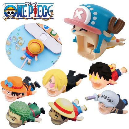 Anime ONE PIECE Phone Data Cable Protective Sleeve Cute for iPhone, Samsung, iPad Charging Cable