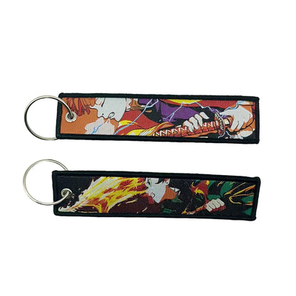 Anime embroidery Key Jet Tag Key chain Anime Keychains Key Ring Holder Pendant