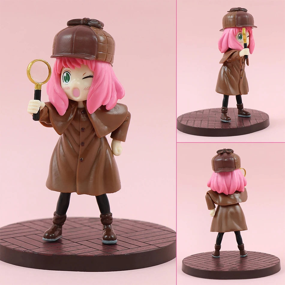 New 2pcs Anime Spy X Family CODE: White 14cm Toy PVC Anya Winter Clothing Detective