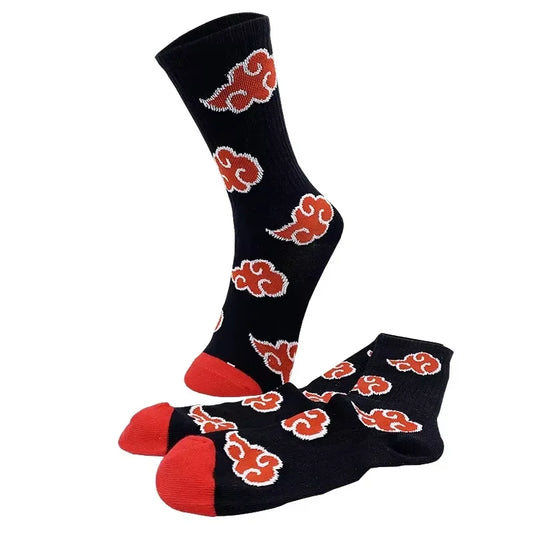 Red Cloud Akatsuki High Quality Socks Ninja Cotton Socks Cosplay