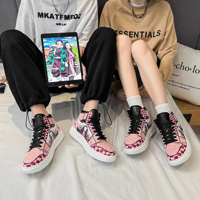 Anime Shoes Cosplay Sneakers Men Casual Shoes High  Sneakers for Women