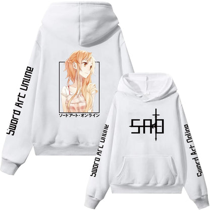 Sword Art Online Couple Hoodie Kirito And Asuna Men Women Sweat shirts Long Sleeve Hooded Pullover