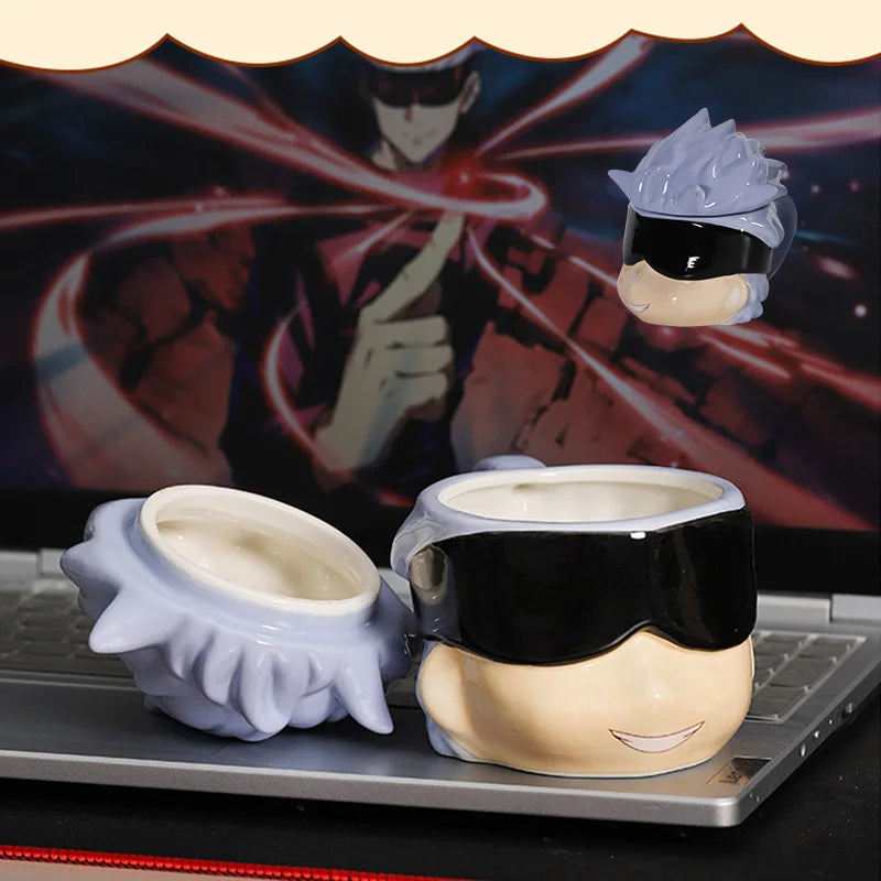 Jujutsu Kaisen Ceramic Mug with Lid Satoru Gojo Tea Mug Geto Suguru Coffee Cup