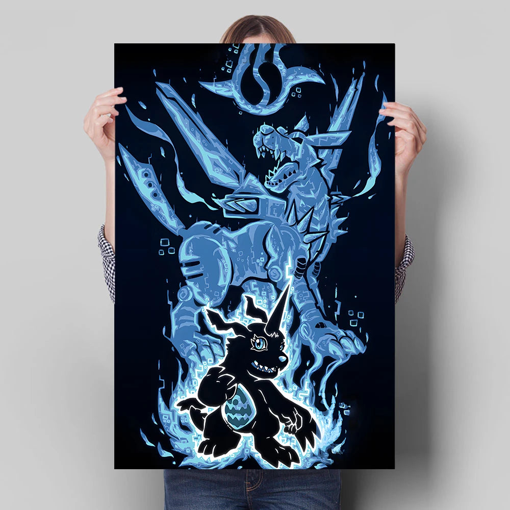 Digimon Poster Anime Character Wall Hanging Art Painting Home Decor Suitable For Room