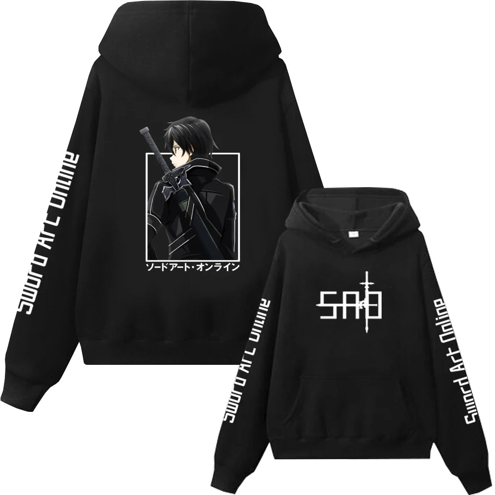 Sword Art Online Couple Hoodie Kirito And Asuna Men Women Sweat shirts Long Sleeve Hooded Pullover