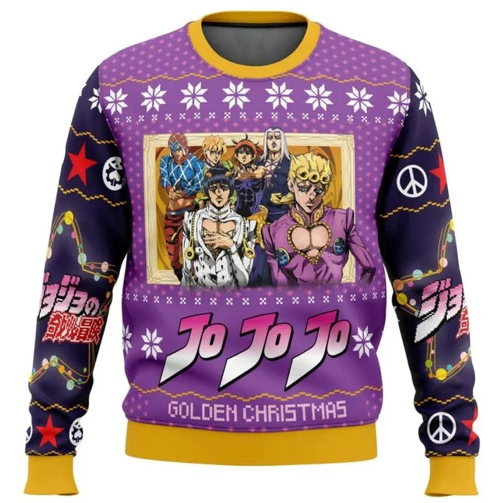 3D Sweatshirt And Top Autumn And Winter Clothing JoJos Bizarre Adventure Ugly Christmas