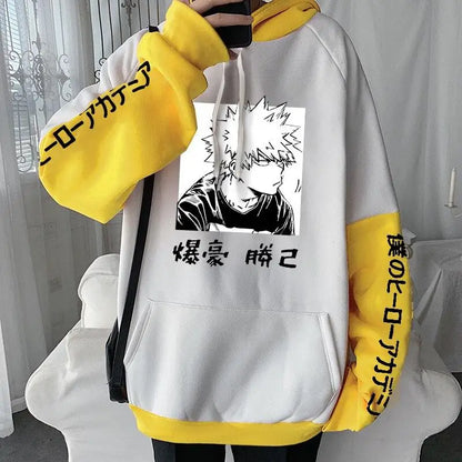 Anime My Hero Academia Casual Fleece Hoodies Bakugou Katsuki Women Oversized Long Sleeves Sweatshirts