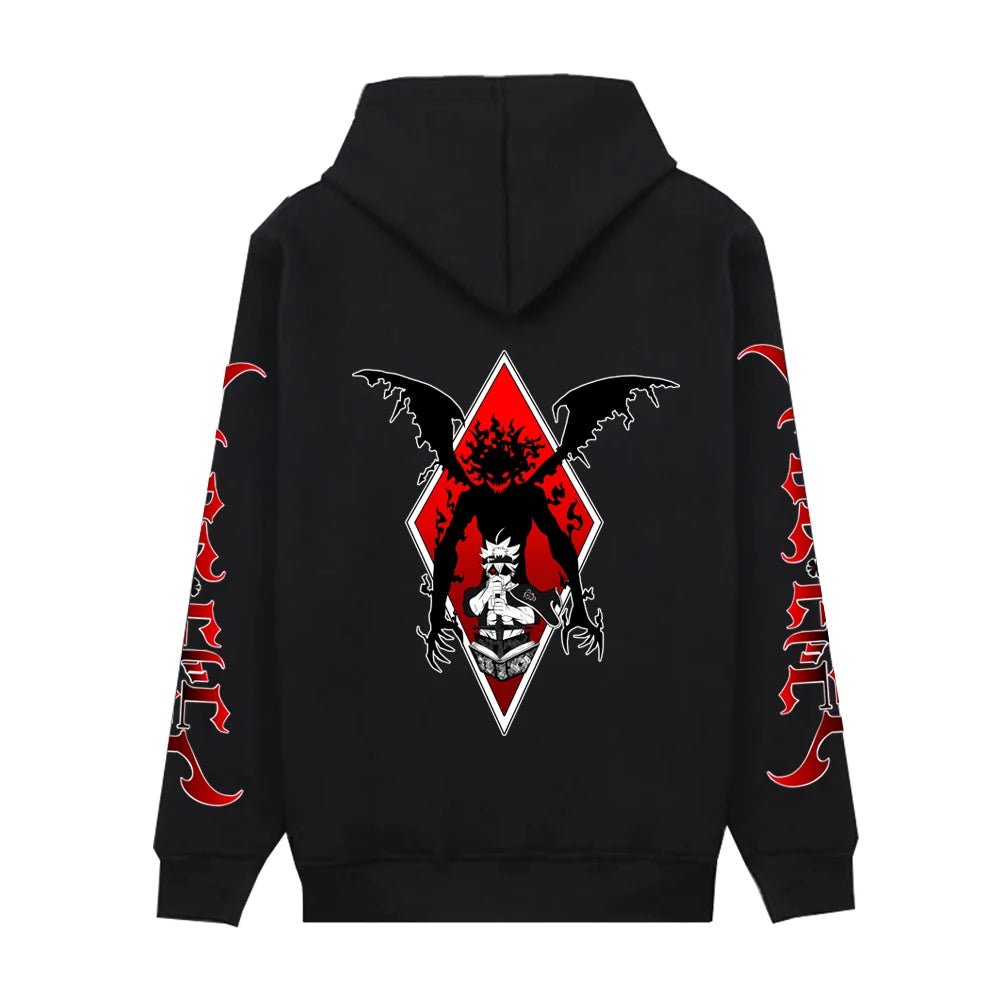 Anime Black Clover Asta Zipper Hoodies Men Women Hooded Sweatshirt Long Sleeves