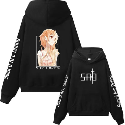 Sword Art Online Couple Hoodie Kirito And Asuna Men Women Sweat shirts Long Sleeve Hooded Pullover