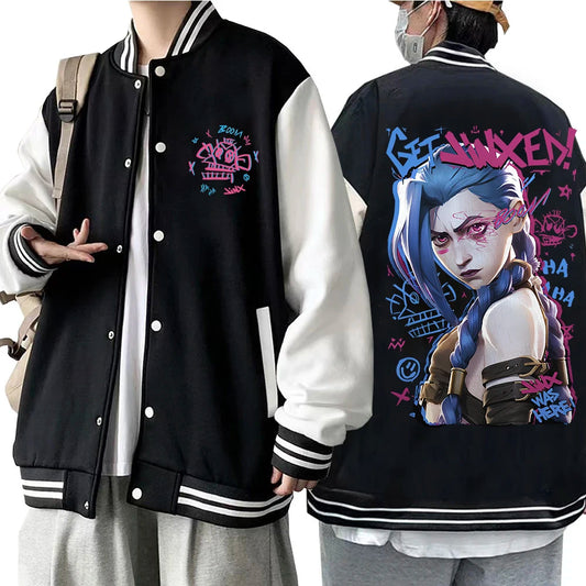 Arcane-Jinx Hoodie Baseball Uniform Jacket Women Men