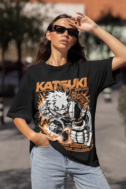 Bakugo Katsuki T-Shirt  Hero  MHA Anime T-Shirt  All Size