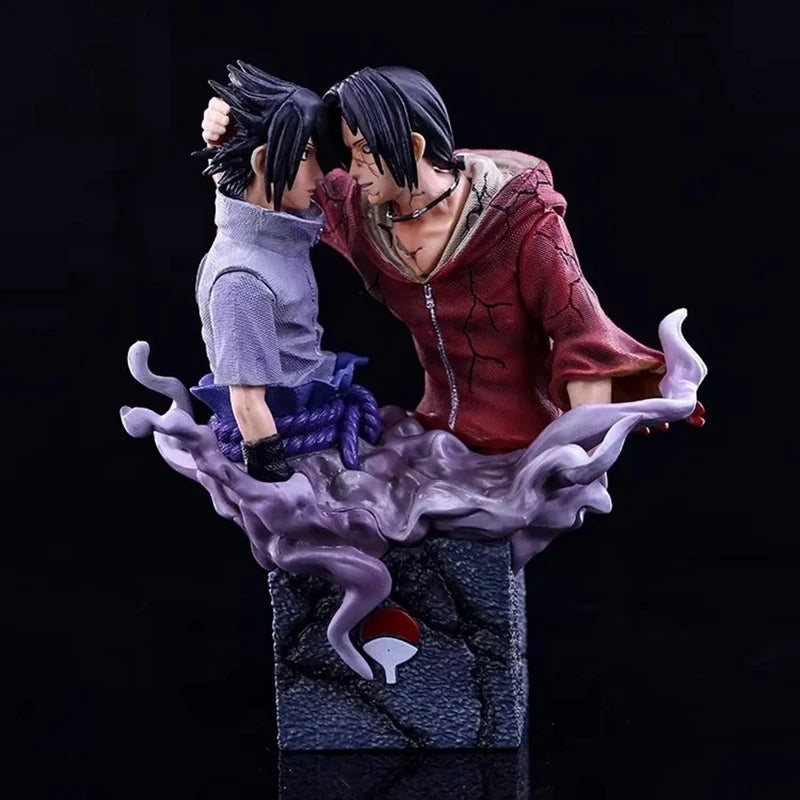 17cm Naruto Anime Figure Uchiha Sasuke & Itachi Action Figures Brother Reconciliation