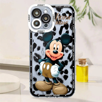 Disney Mickey Minnie Phone Case for iPhone 14 Plus XR X 13 Pro Max 12 Mini 11 Pro XS Max 15 Plus 15 Cover