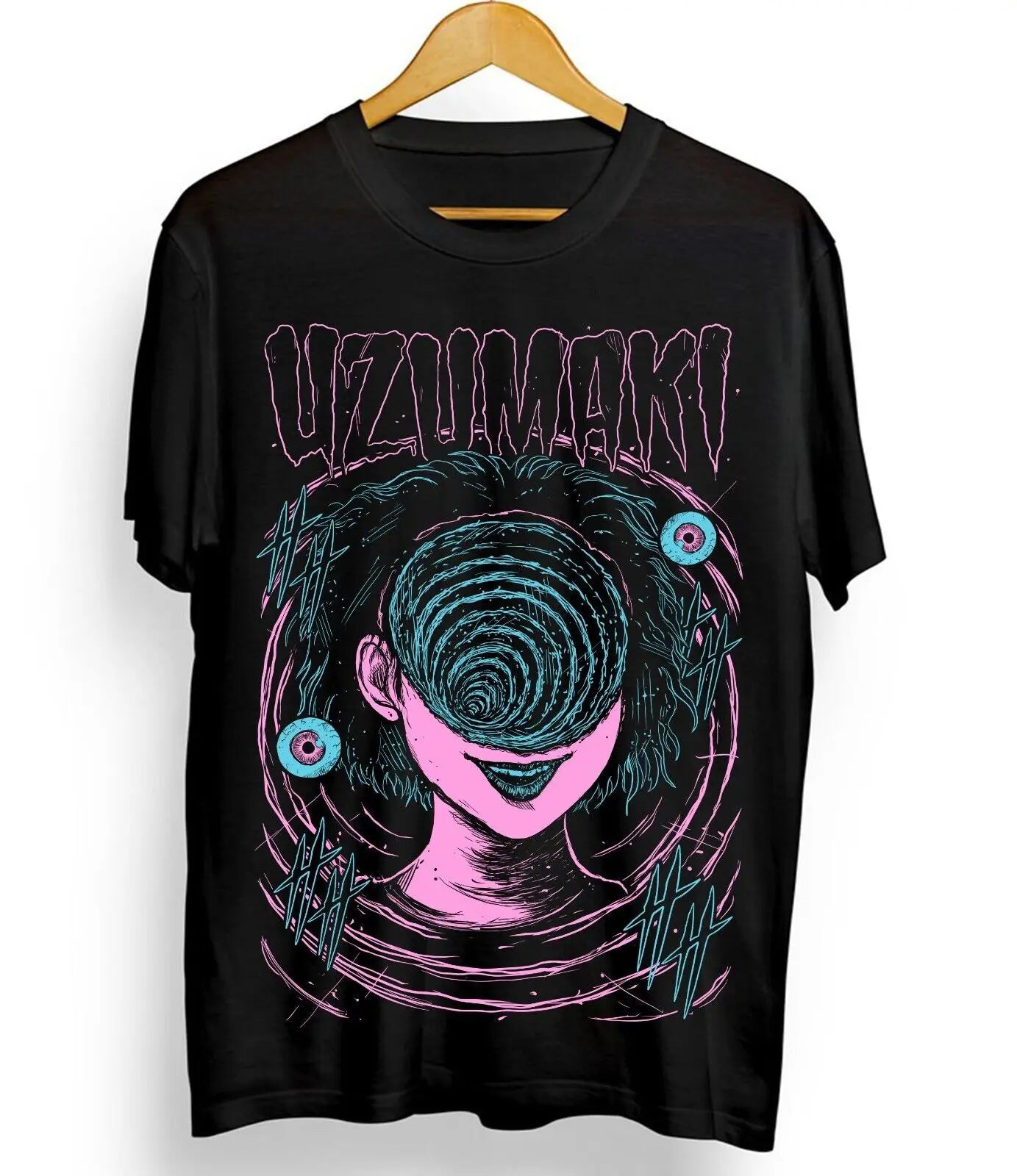 Junji Ito Uzumaki T-Shirt Horror Japan Guro Funny Girl Anime Gift Shirt All Size