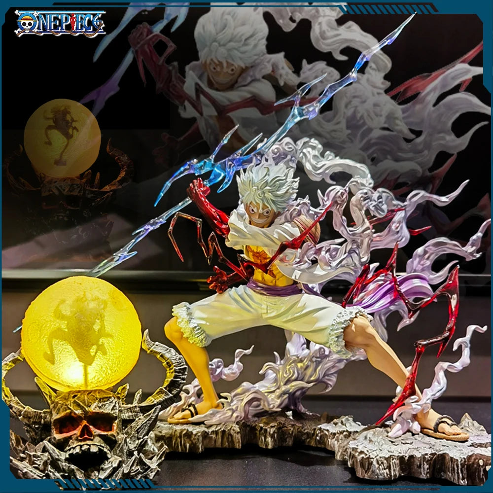 One Piece Nika Luffy Figure Luffy Gear 5 With Light Ball 28cm Action Figurine