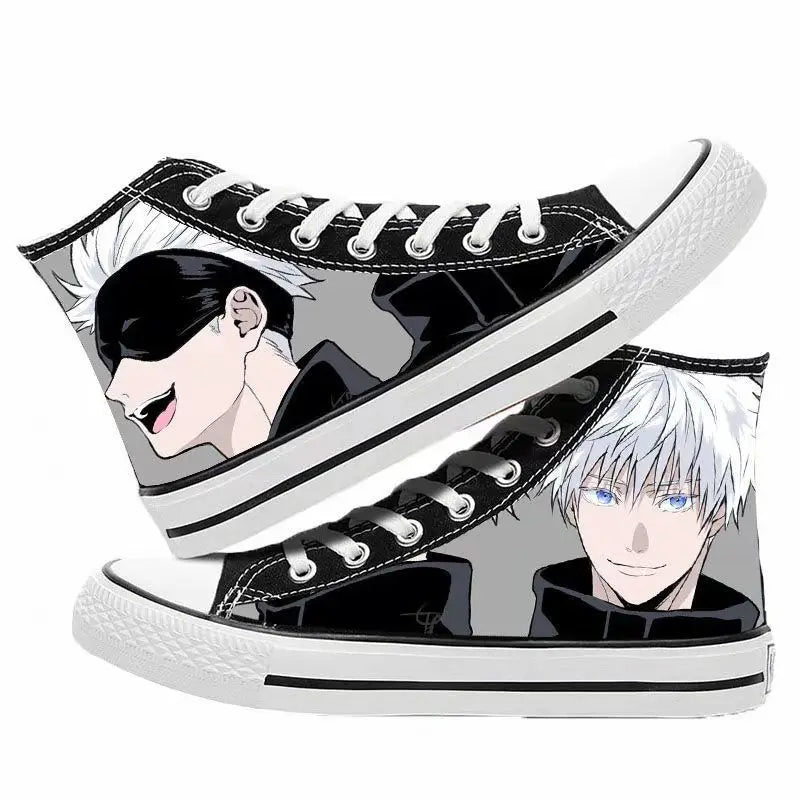 Jujutsu Kaisen Gojo Satoru Canvas Fashion Shoes Casual Men Women Teengers Student Anime Plus Size 35-44