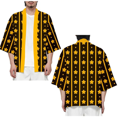 Anime One Piece Cosplay Costume Cloak Kimono Cardigan Robe Print Casual Coat Clothes