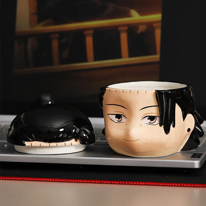 Jujutsu Kaisen Ceramic Mug with Lid Satoru Gojo Tea Mug Geto Suguru Coffee Cup