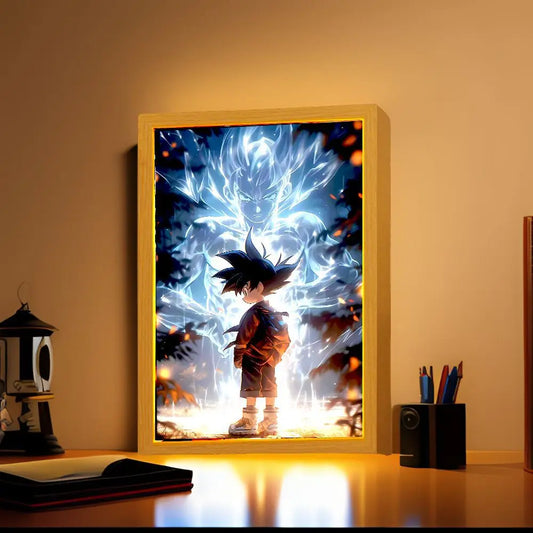 Anime Figure Light Painting Photo Frame Dragon Ball Z Goku Led Night Light