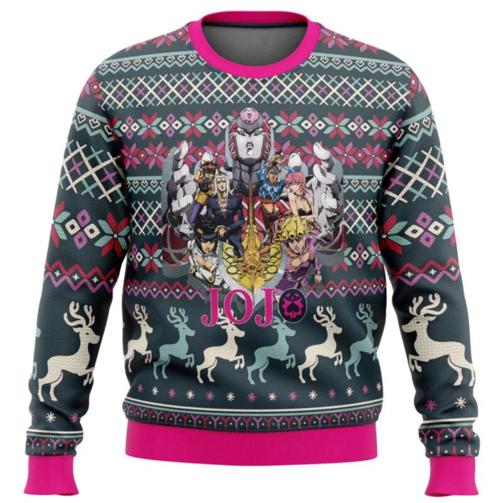 3D Sweatshirt And Top Autumn And Winter Clothing JoJos Bizarre Adventure Ugly Christmas