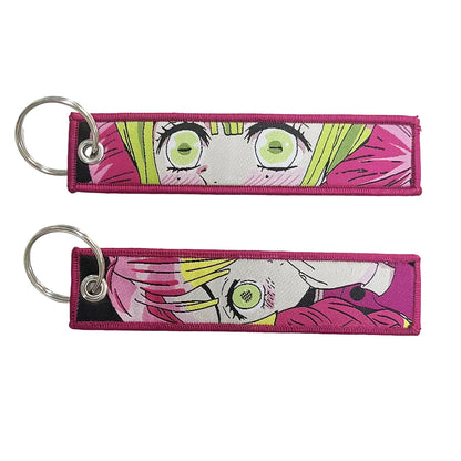 Anime embroidery Key Jet Tag Key chain Anime Keychains Key Ring Holder Pendant