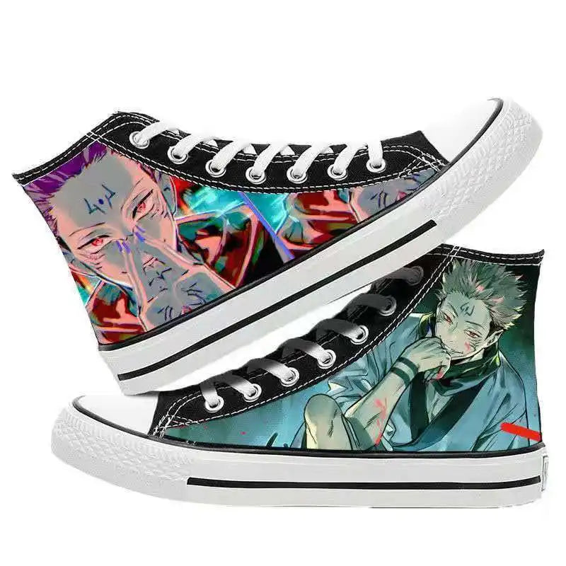 Jujutsu Kaisen Gojo Satoru Canvas Fashion Shoes Casual Men Women Teengers Student Anime Plus Size 35-44