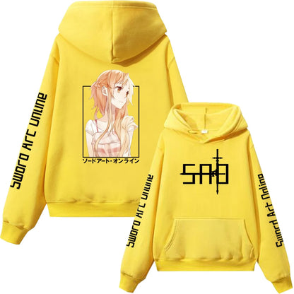 Sword Art Online Couple Hoodie Kirito And Asuna Men Women Sweat shirts Long Sleeve Hooded Pullover