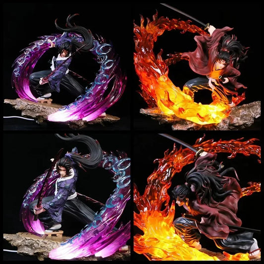 23cm Demon Slayer Anime Kimetsu No Yaiba Kokushibo Fierce Battle Tsugikuni Yoriichi Luminable Action Figures