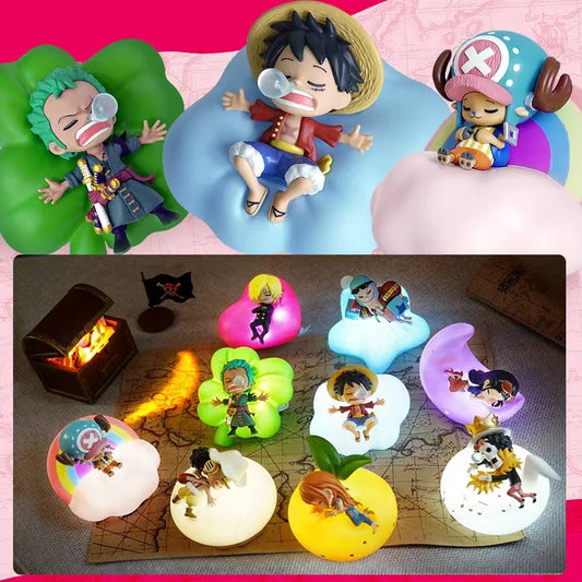 One Piece Straw Hat Crew Chibi LED Figure Night Light Lamp Soft Light