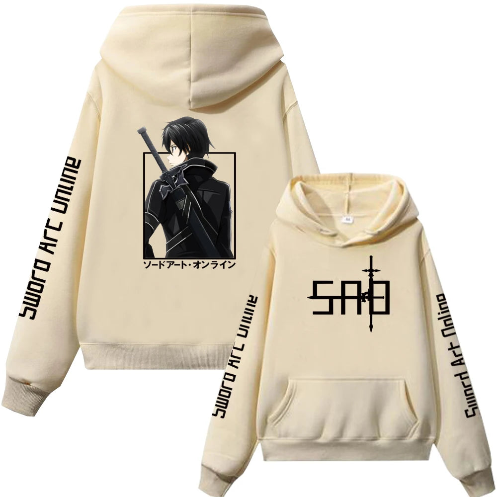 Sword Art Online Couple Hoodie Kirito And Asuna Men Women Sweat shirts Long Sleeve Hooded Pullover