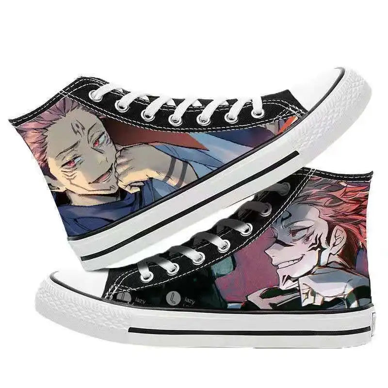 Jujutsu Kaisen Gojo Satoru Canvas Fashion Shoes Casual Men Women Teengers Student Anime Plus Size 35-44