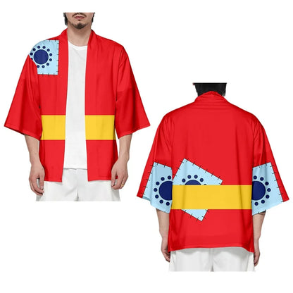 Anime One Piece Cosplay Costume Cloak Kimono Cardigan Robe Print Casual Coat Clothes