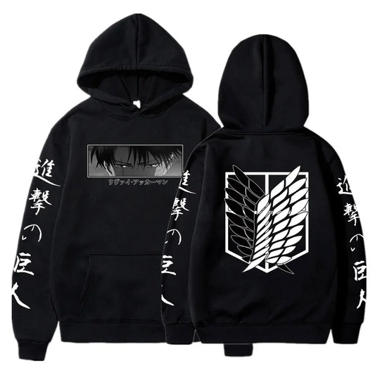 Attack on Titan Hoodies Levi Shingeki No Kyojin Print Hooded Men Women Clothes Plus Size Sweatshirt