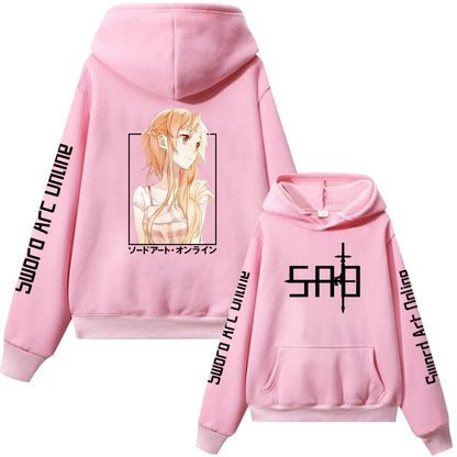 Sword Art Online Couple Hoodie Kirito And Asuna Men Women Sweat shirts Long Sleeve Hooded Pullover