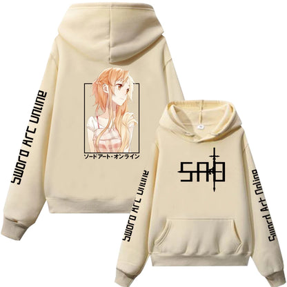 Sword Art Online Couple Hoodie Kirito And Asuna Men Women Sweat shirts Long Sleeve Hooded Pullover