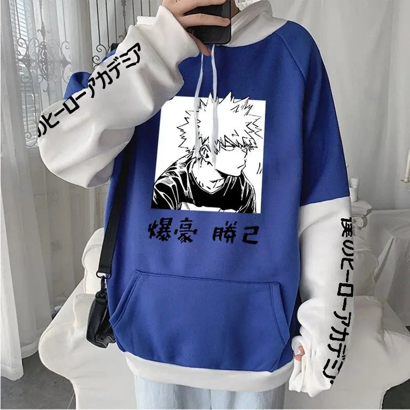 Anime My Hero Academia Casual Fleece Hoodies Bakugou Katsuki Women Oversized Long Sleeves Sweatshirts