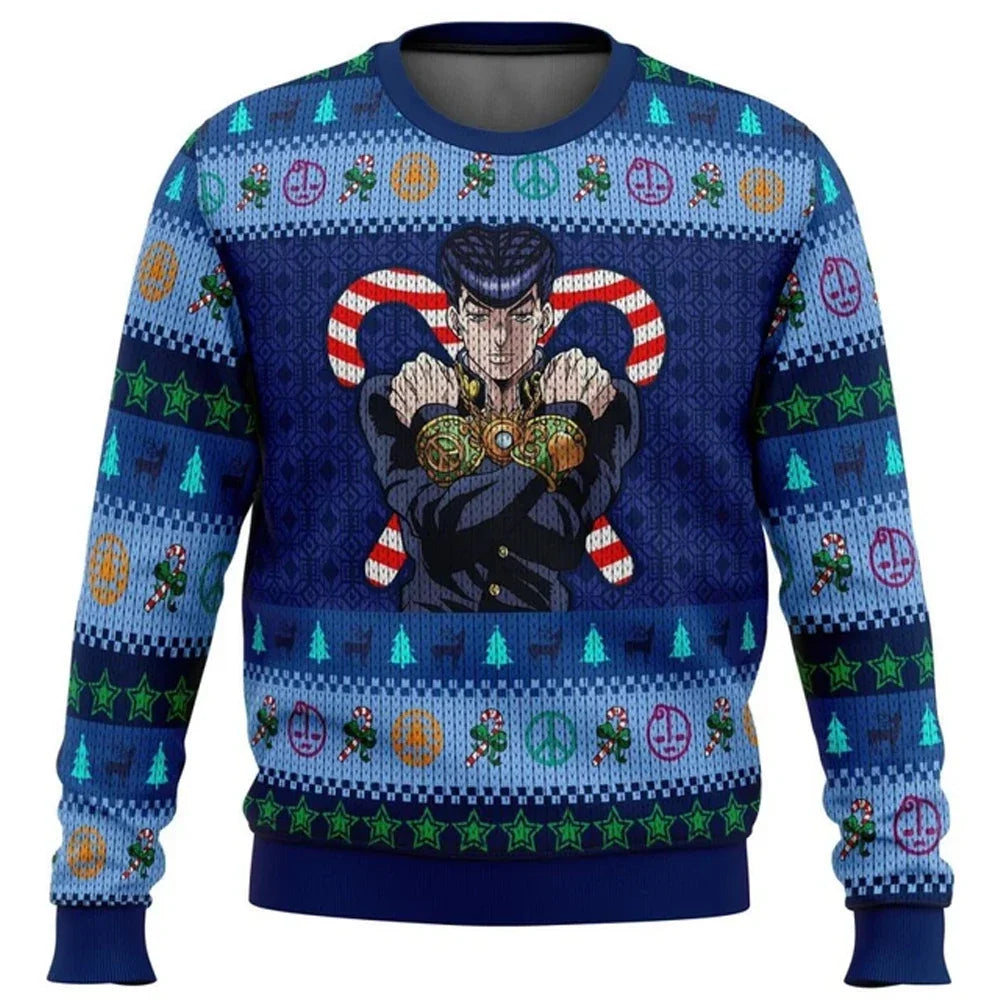 3D Sweatshirt And Top Autumn And Winter Clothing JoJos Bizarre Adventure Ugly Christmas